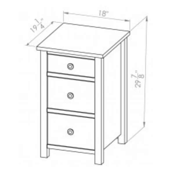 18 " 3 drawer Night table by Vokes