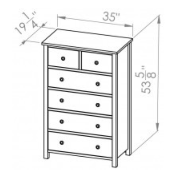 5 drawer chest dresser by Vokes
