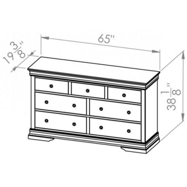 The Louis Rustique 7 Drawer Dresser by Vokes,.