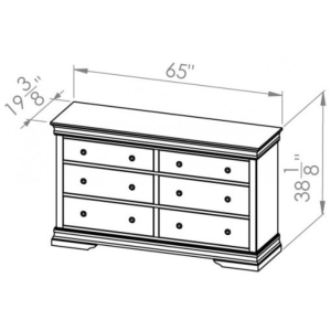 Louis Rustique 6 Drawer Dresser  by Vokes Furniture