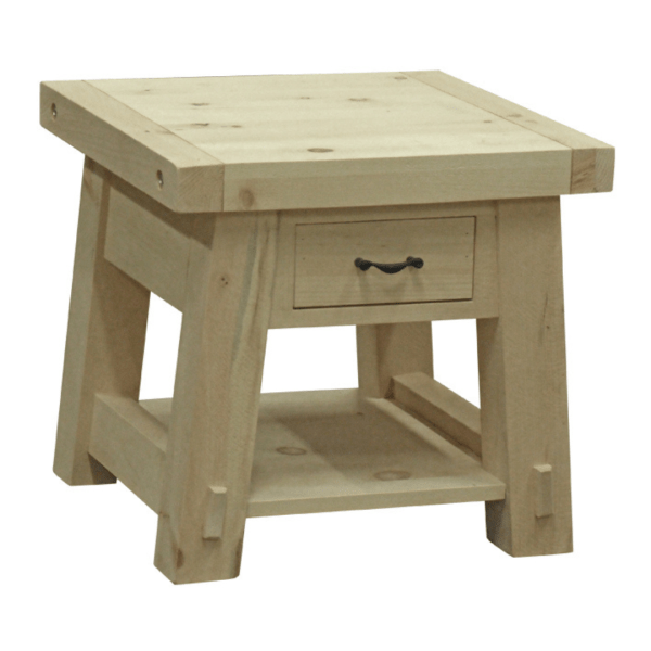 Yukon End Table With Drawer and Shelf