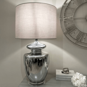 Silver Hourglass Table Lamp