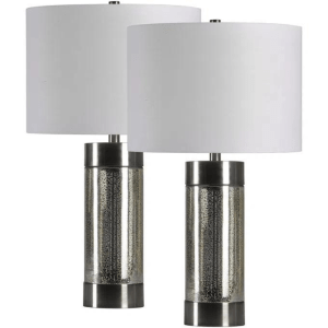 Chrome and Transparent Table Lamps,