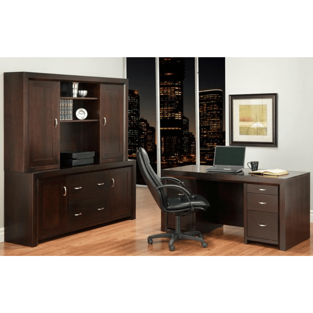 Contempo Office Credenza with Hutch - Image 2