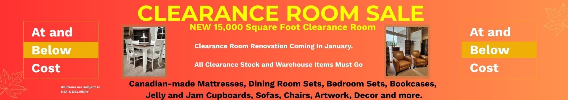 CLEARANCE ROOM SALE